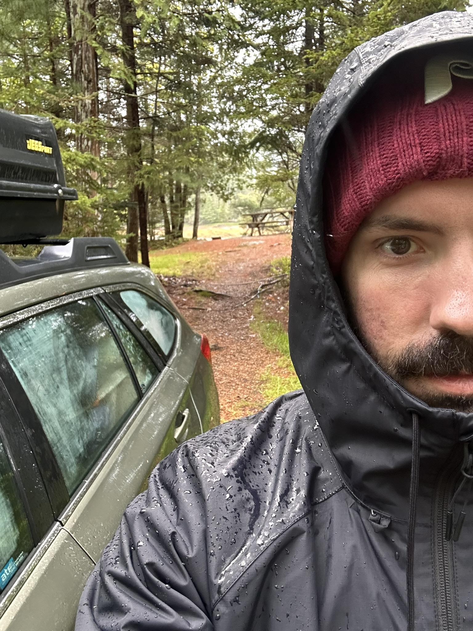 Rainy day camping